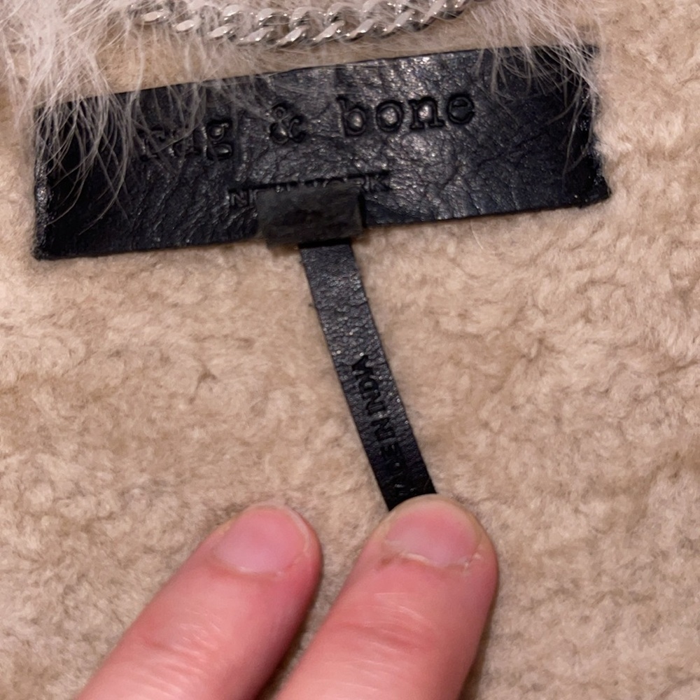 Rag & Bone shearling and denim jacket 100% real shearling internal and external - Picture 8 of 14
